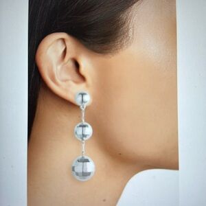 NWT faceted, orb linear, drop earrings